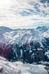 swiss landscape from helicopter