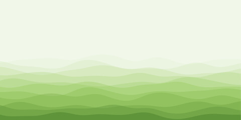 Obraz premium Abstract waves cover. Horizontal background with curves in light green colors. Appealing vector illustration.
