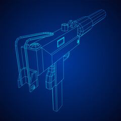 Submachine gun modern firearms pistol with silencer