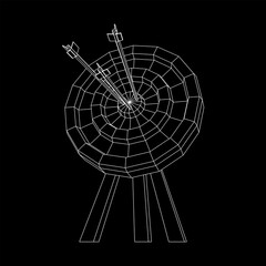 Archery target. Arrows hit round target goal concept