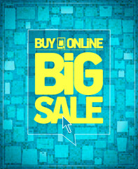 Fototapeta premium Buy online big sale lettering banner