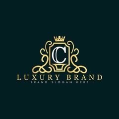 Golden luxury logo design