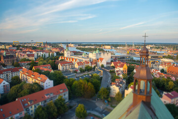 Fototapeta premium Szczecin cityscape on a sunny day, Poland, Europe.