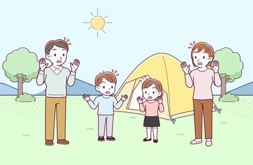 家族でキャンプ