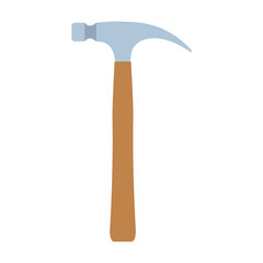 Claw hammer construction home tool isolated white. Handle equipment claw hammer vector illustration instrument carpenter building icon hardware. Handyman improvement mechanic industrial tool