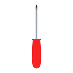 Screwdriver vector icon illustration repair equipment symbol tool. Screwdriver work instrument sign icon service industry. Repair fix object support element hardware. Manual carpenter work tool simple