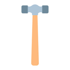 Hammer tool vector work icon illustration. Construction repair hammer tool equipment symbol isolated white. Industry instrument hardware silhouette sign icon. Carpentry handle builder tool equipment