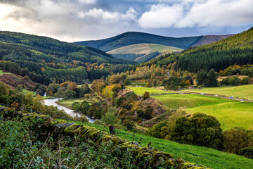 The River Tweed, looking along the Tweed Valley from Elibank