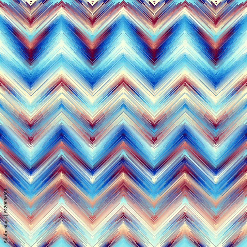 Poster Seamless vector pattern. Blur defocused chevron pattern in grunge style.