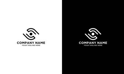 Eye logo symbol design. Creative camera media icon. Global vision logotype.