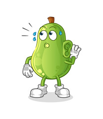 avocado eavesdropping vector. cartoon character