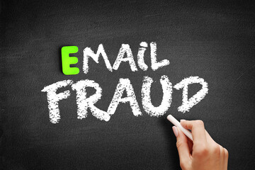 Email fraud text on blackboard, concept background