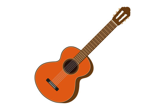 Classic spanish guitar Flat vector illustration