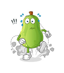 avocado running illustration. character vector