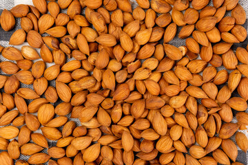 Apricot pits for the manufacture of tablets and drugs. background texture