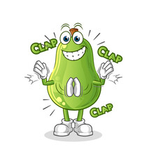 Fototapeta premium avocado applause illustration. character vector