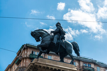 Statue of Vittorio Emanuele II in Naples, Italy