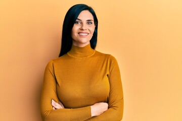 Obraz premium Young caucasian woman wearing casual clothes with a happy and cool smile on face. lucky person.