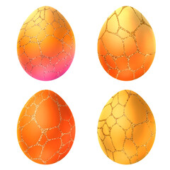 Colorful fantastic eggs. Modern clip art set on white background