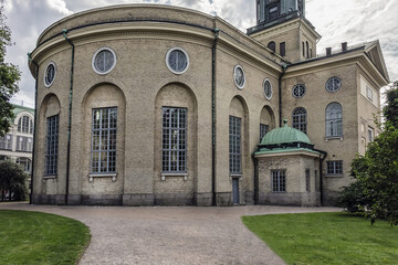 Neoclassical Gothenburg Cathedral (Gustavi domkyrka) lies near heart of city, cathedral built in...