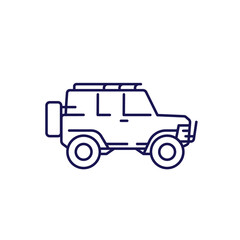 off-road car, suv line icon