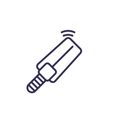 metal detector line icon on white