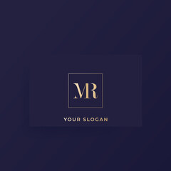 Obraz premium MR monogram, letters vector logo on a card