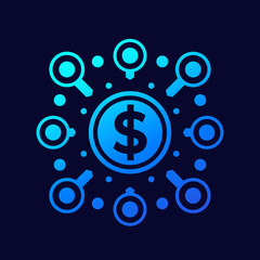 crowdfunding, project funding and financing icon