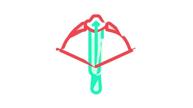 crossbow medieval weapon color icon animation