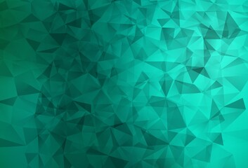 Obraz premium Light Green vector gradient triangles pattern.