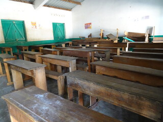The empty school classroom in Betania village  (Morondava, Madagascar)
