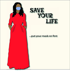 illustration of a person with a sign