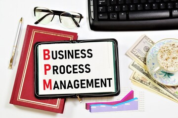 Business process management. The text label in the planning notebook. The system of administration...