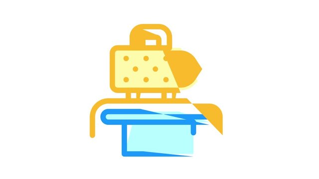 ironing press color icon animation