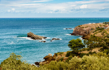 Cala Rossa inside the Sicilian Nature Reserve, Mediterranean sea landscape, Terrasini,  province of Palermo, Italy