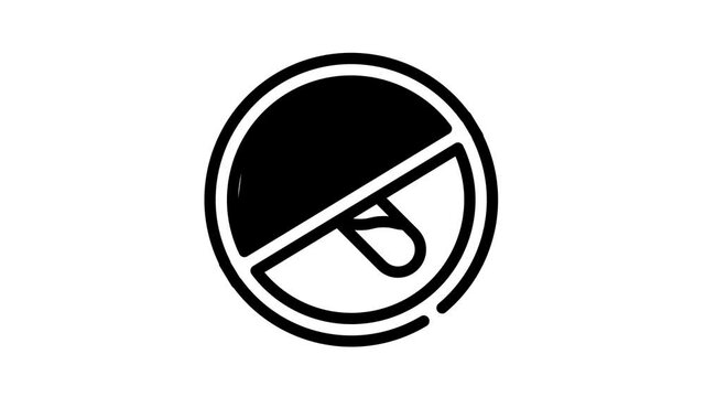 gmo free flask crossed out mark black icon animation