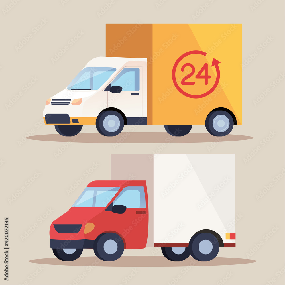 Sticker delivery service trucks