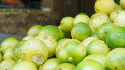 Piles of lemon in the market