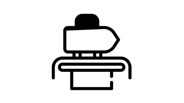 ironing press black icon animation