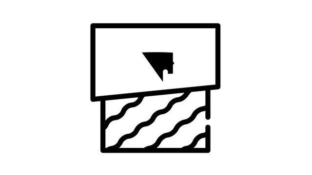 pin and fabric black icon animation