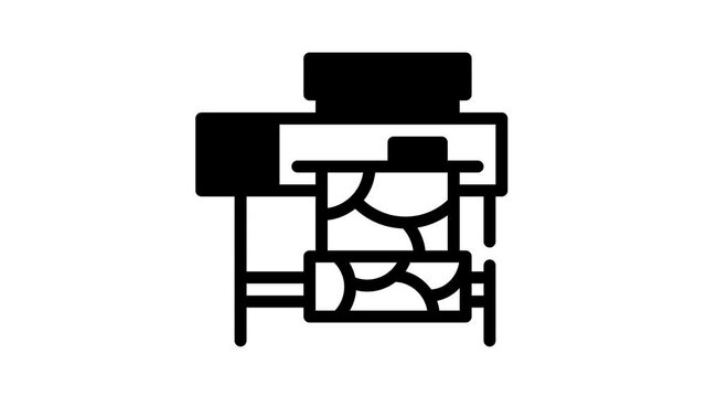 printer for printing on fabric black icon animation