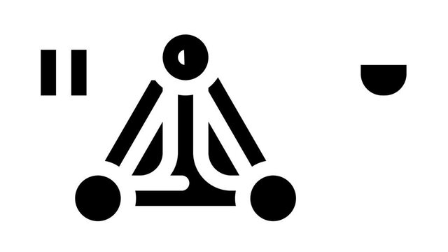medieval catapult weapon glyph icon animation