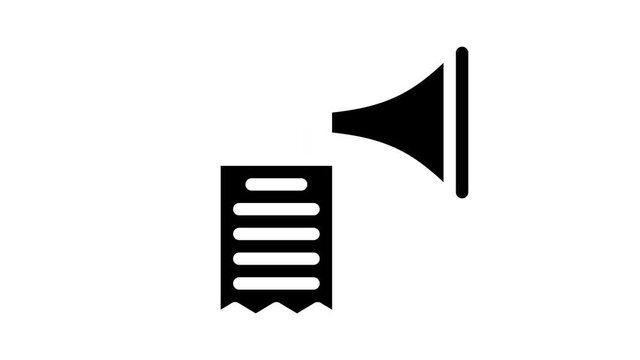 trumpet fanfare glyph icon animation