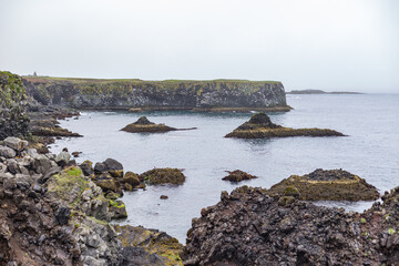 Obraz premium Hike from Arnarstapi to the Stone Bridge in the south of Iceland