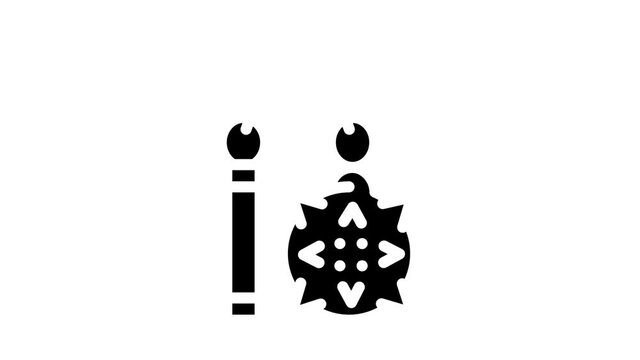 mace weapon glyph icon animation