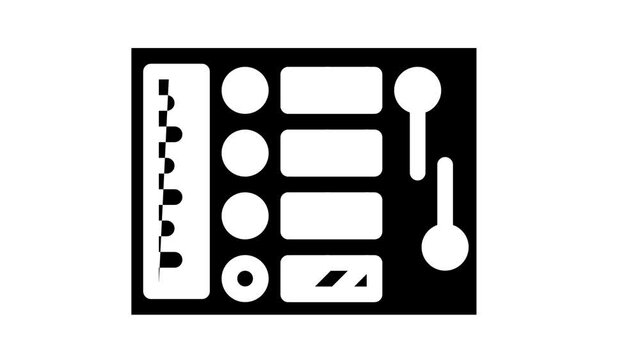 sewing kit glyph icon animation