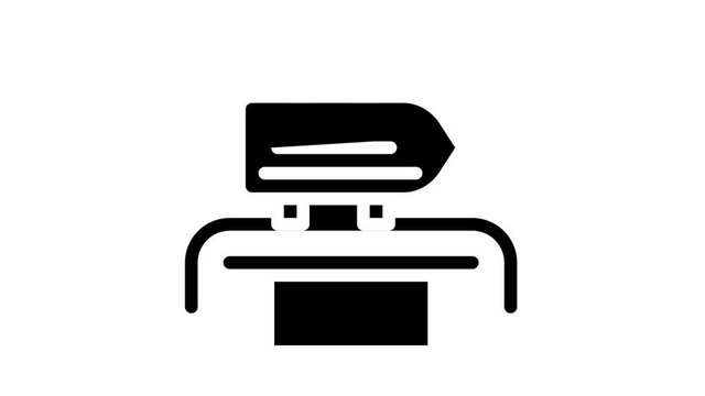 ironing press glyph icon animation