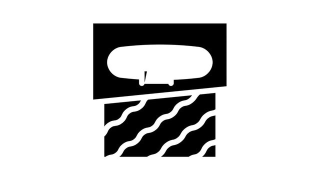 pin and fabric glyph icon animation