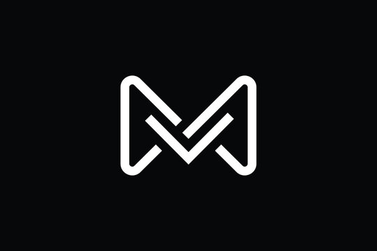 VM logo letter design on luxury background. MV logo monogram initials letter concept. VM icon logo design. MV elegant and Professional letter icon design on black background. M V VM MV