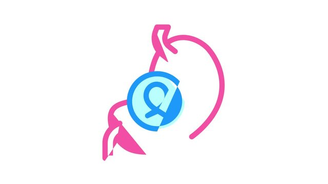 stomach cancer color icon animation